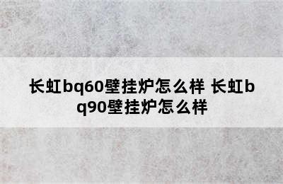 长虹bq60壁挂炉怎么样 长虹bq90壁挂炉怎么样